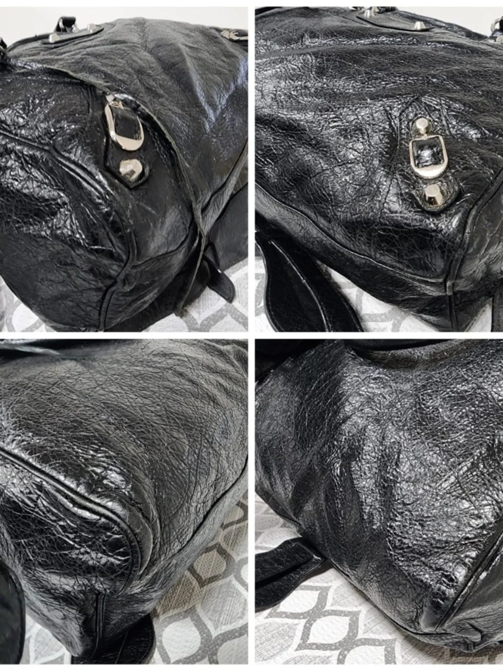 Authentic Balenciaga Motocross Classic Velo Satchel Bag Black